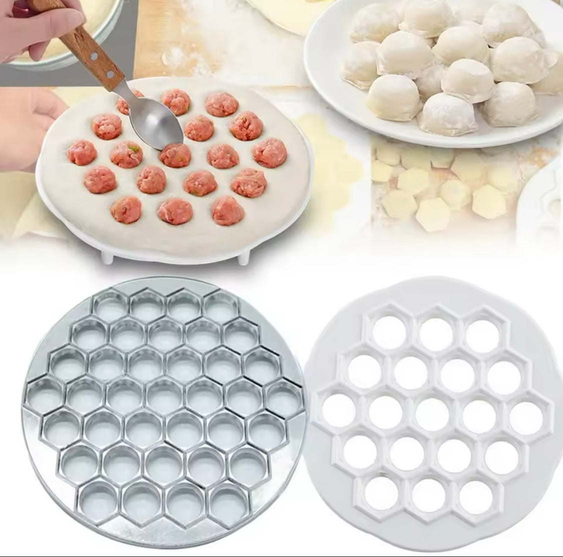 Metal Dumpling Mould, Kitchen Dough Press Dumpling Maker, Kitchen Utensils Tool, Handmade Dumpling Mould And Cutter Metal Dumpling Mould, Kitchen Dough Press Dumpling Maker, Kitchen Utensils Tool, Handmade Dumpling Mould And Cutter